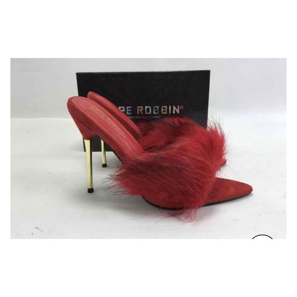 NWT 7M Cape Ribbon Style #FUJI-M Faux Fur HIgh Heels - Picture 3 of 5